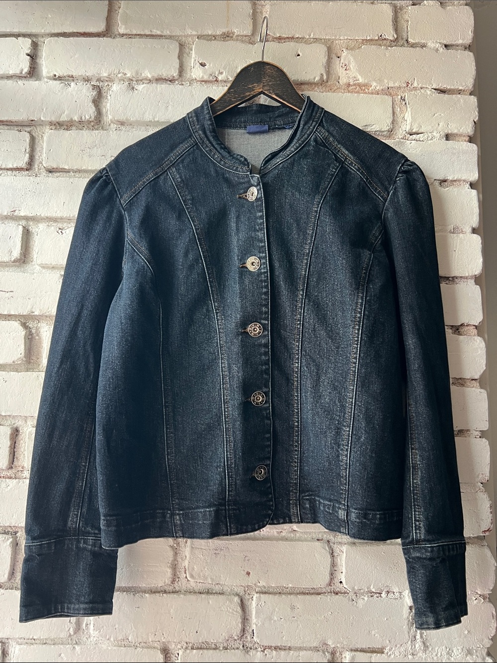 Vintage BUM Classic Dark Wash Denim Jacket - Women with puff sleeve BUM